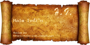 Halm Iván névjegykártya