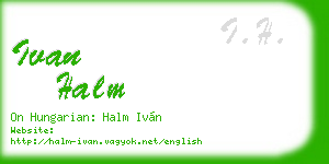 ivan halm business card