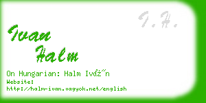 ivan halm business card